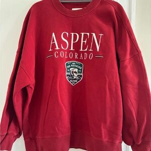 Abercrombie & Fitch Red Crewneck Sweater